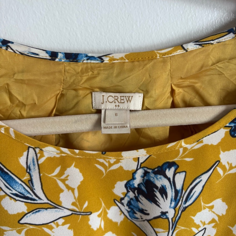 J Crew Women’s Yellow Floral dress size 6 - Picture 4 of 9